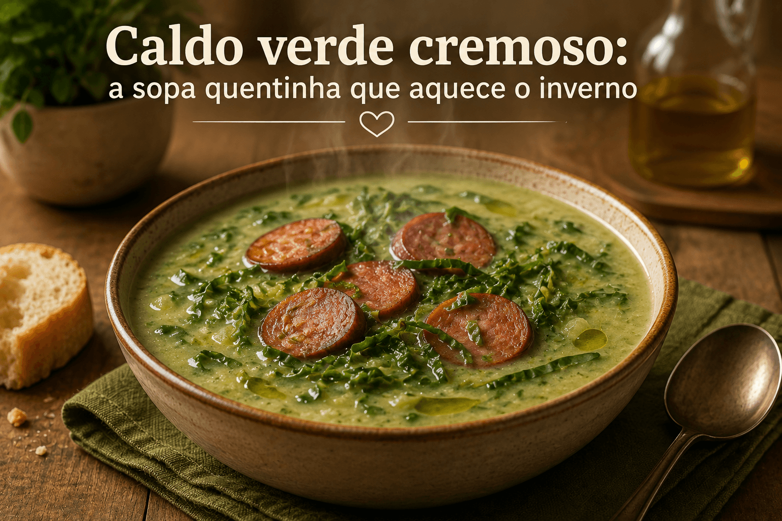 Caldo verde cremoso: a sopa quentinha que aquece o inverno